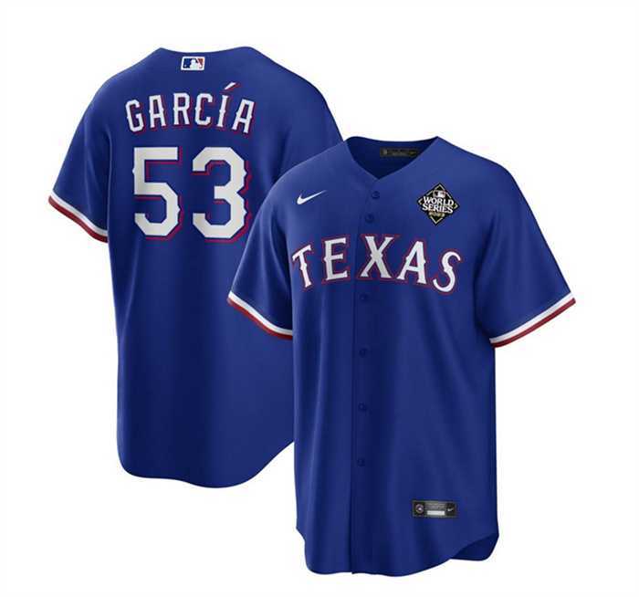 Men's Texas Rangers #53 Adolis Garcia Royal 2023 World Series Stitched Baseball Jersey Dzhi,We sell and wholesale Men's Texas Rangers #53 Adolis Garcia Royal 2023 World Series Stitched Baseball Jersey Dzhi on line form chian!